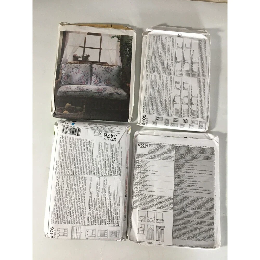 Sewing Patterns Mixed 4 Lot Home Decor Curtains Valance Shades New Uncut A19 - Picture 4 of 4